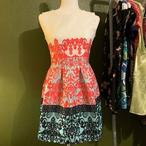 NWOT STUNNING sleeveless damask print dress 7